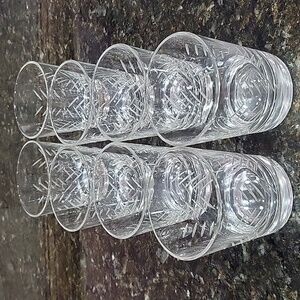 Vintage Whiskey Rock Glasses, Javit Badash Rain, Set of 8 Hand Cut Crystal